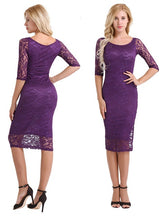 Load image into Gallery viewer, Purple Sleeves Cocktail Dress,Size (XS-30 to L-38)