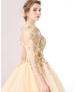 G147, Golden Ball Gown, Size (XS-30 to L-38),