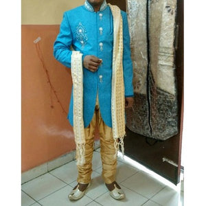 M14, Blue Indowestern Sherwani,