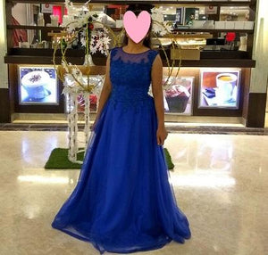 G93, Royal Blue Gown (Sleeves available), Size (XS-30 to L-36)