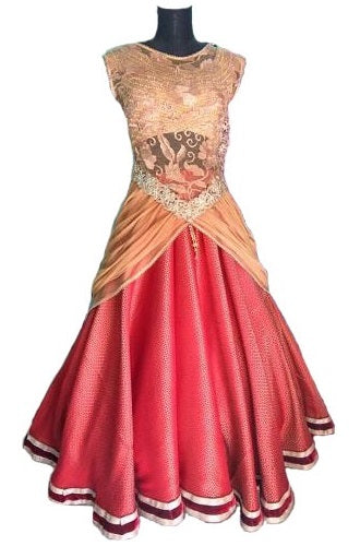 L59, Maroon Sharara Golden Size (XS-30 to XXL-42)