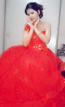Load image into Gallery viewer, G158, Red Ball Gown One Shoulder, Size (XS-30 to L-38)