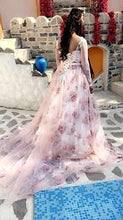 Load image into Gallery viewer, G210 (7), Light Pink Floral Ball Gown with Trail, Size (XS-30 to 4XL -48)