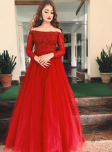 Load image into Gallery viewer, G135 (5), Wine Ball Semi off Shoulder Gown, Size (XS-30 to L-38) Ball Gown dressstyleicon 