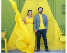 Load image into Gallery viewer, G178 (2), Yellow prewedding Shoot Long Trail Gown, Size(All)