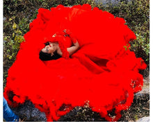 Load image into Gallery viewer, G137 (9), Luxury Red Puffy Cloud Trail Ball Gown, Size (XS-30 to xl 42)