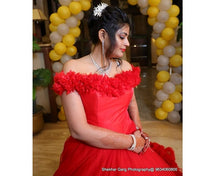 Load image into Gallery viewer, G137 (9), Luxury Red Puffy Cloud Trail Ball Gown, Size (XS-30 to xl 42)