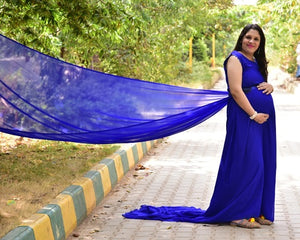 G138, Royal Blue Maternity Shoot Baby Shower Gown Size(All)