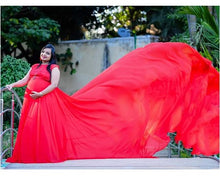 Load image into Gallery viewer, G600(7), Red Long Trail Maternity Shoot Baby Shower Gown,  Size(All)