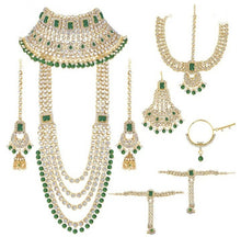 Load image into Gallery viewer, Bridal Jewellery Set Golden Green