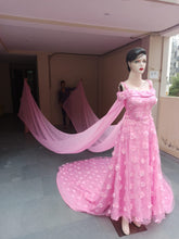 Load image into Gallery viewer, G401, Pink Flourish Trail Ball Gown, Size (XS-30 to XXL-44)
