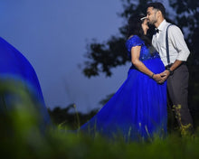 Load image into Gallery viewer, G300 (12), Royal Blue Long Trail Prewedding Shoot Gown, Size - (All)