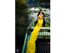 Load image into Gallery viewer, G178 (2), Yellow Prewedding Shoot Infinity Long Trail Gown Size(All)