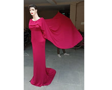 Load image into Gallery viewer, G446,(2) Wine Red Maternity Shoot Baby Shower Trail Lycra Fit  Gown, Size (All)