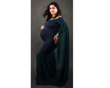 Load image into Gallery viewer, G281 (2), Green Long Sleeves Trail  Lycra Fit Gown, Size(ALL)