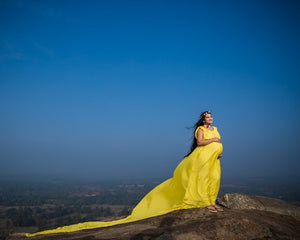 G178 (2), Yellow Maternity Gown, Size(All)