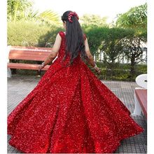 Load image into Gallery viewer, G337, Red Luxury Sequence Quinceanera Ball gown, Size (XS-30 to L-38)