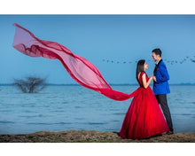 Load image into Gallery viewer, G127 (3) , Wine Prom Prewedding Shoot Trail Gown, Size (XS-30 to XL-40)