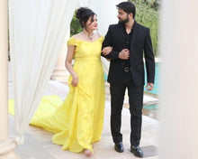 Load image into Gallery viewer, G178 (2), Yellow Prewedding Shoot Infinity Long Trail Gown Size (All)