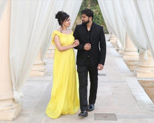 Load image into Gallery viewer, G178 (2), Yellow prewedding Shoot Long Trail Gown, Size (ALL)