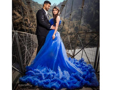 Load image into Gallery viewer, G237 (2),Luxury Royal Blue Puffy Cloud Trail Ball Gown,  Size - (XS-30 to XXL-42)