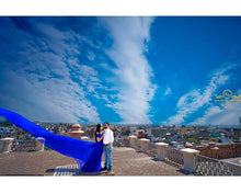 Load image into Gallery viewer, G300 (12),Plain Royal Blue Long Trail Prewedding Shoot Gown, Size - (All)