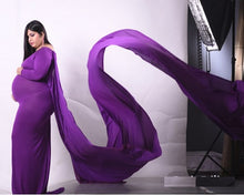 Load image into Gallery viewer, G41 (6), Purple Maternity Shoot Trail Baby Shower Lycra Body Fit Gown, All Size