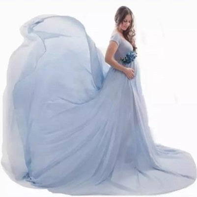 G27,  Blueish Gray Maternity Shoot Gown, Size (All)pp