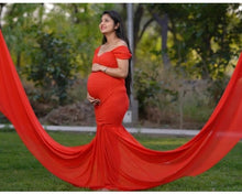 Load image into Gallery viewer, G215 (4), Red Maternity Shoot Trail Baby Shower Gown, Size(All)