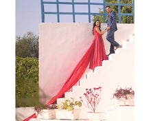 Load image into Gallery viewer, G350 (2), Wine satin Pre Wedding Shoot Gown,  Size(All)