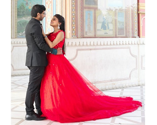 This pretty red gown is perfect for a classic prewedding shoot  PreWeddingShoot PreWeddingShootIdeas   Pre wedding photoshoot Wedding  Wedding photographers