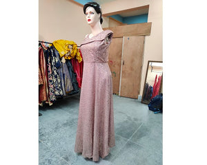 G151, Rose Gold One Shoulder Cocktail Gown, Size (XS-30 to L-36),