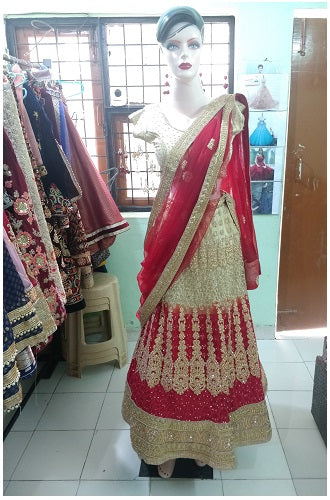 L24, Red and golden lehenga ,size,(xs-30 to xl 40 )