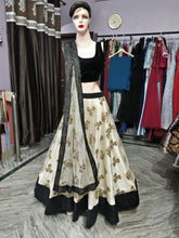 Load image into Gallery viewer, L157, Cream Black Sequence Lehenga  Size (XS-30 to L 38 )