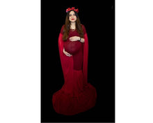 Load image into Gallery viewer, G181 (5) Wine Long Sleeves Trail Gown, Size (ALL)