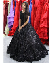 Load image into Gallery viewer, G946, Black Semi Off Shoulder Ball Gown, Size (XS-30 to XL-35)