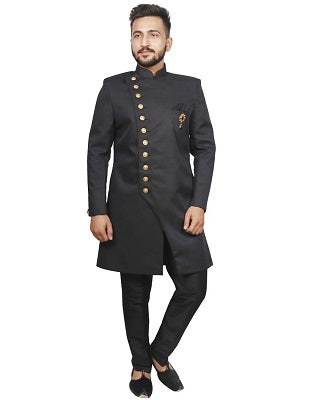 Mens Style Discover Ranbir Kapoor In Black Indo Western Kurta | Wedding  dresses men indian, Wedding dress men, Wedding kurta for men