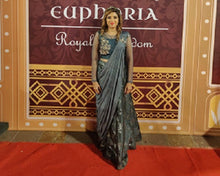 Load image into Gallery viewer, L5, Grey Saree Gown (Shilpa Shetty), Size (XS-30 to XXL-42)
