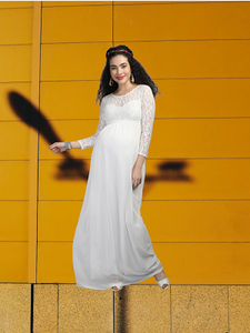 G352, White Maternity Shoot Gown, Size(All)