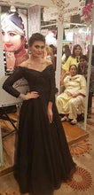 Load image into Gallery viewer, G146, Black Semi Off Shoulder Ball Gown, Size (XS-30 to XL-35)