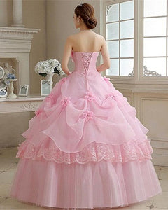 G228, Pink Tub Top Ball Gown, Size (XS-30 to XL-40)