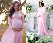 Load image into Gallery viewer, G156 (5) Pink Maternity Shoot Trail Baby Shower  Lycra Fit Gown, Size(All)