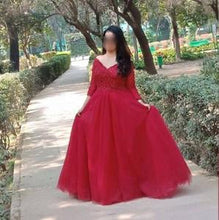 Load image into Gallery viewer, G135 (5), Wine Ball Semi off Shoulder Gown, Size (XS-30 to L-38) Ball Gown dressstyleicon 