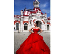 Load image into Gallery viewer, G230, Red Tub Top Ball Gown, Size (XS-30 to XL-40)