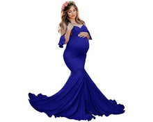 Load image into Gallery viewer, G248, Royal Blue Maternity Shoot Baby Shower Trail  Lycra Fit Gown, Size (All)