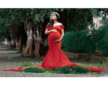 Load image into Gallery viewer, G215 (4), Red Maternity Shoot Trail Baby Shower Gown, Size(All)