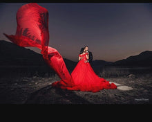 Load image into Gallery viewer, G137 (9), Luxury Red Puffy Cloud Trail Ball Gown, Size (XS-30 to xl 42)