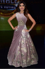 Load image into Gallery viewer, L8, Purple Saree Gown (Shilpa Shetty), Size (XS-30 to XXL-42)