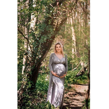 Load image into Gallery viewer, G155 (2), Grey Maternity Shoot Trail Baby Shower  Lycra Fit Gown, Size (ALL)