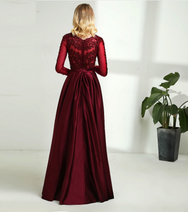G92 (11), Dark Wine Satin Ball Gown, Size (XS-30 to XXXL-46),